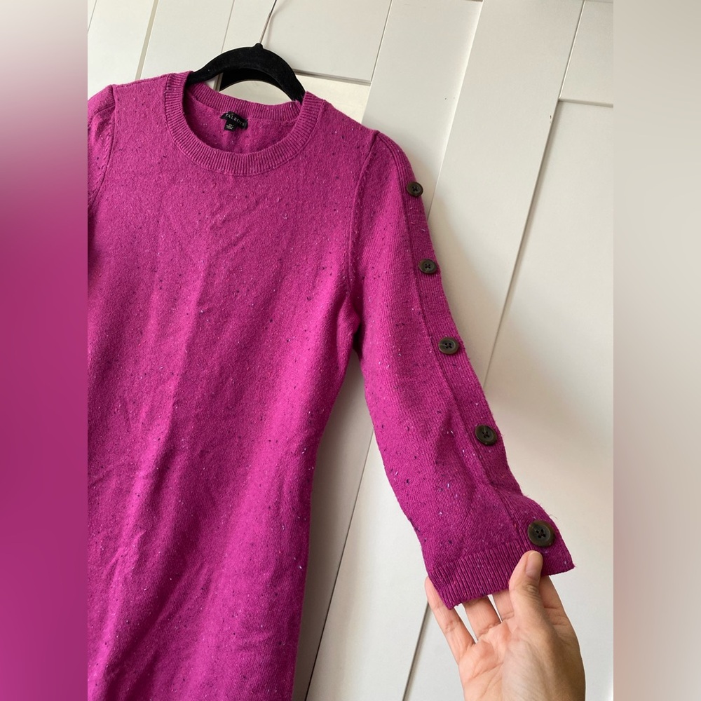 TALBOTS KITTY TWEED SWEATER DRESS BUTTON ACCENT WOMENS SIZE M $149 - Picture 7 of 11
